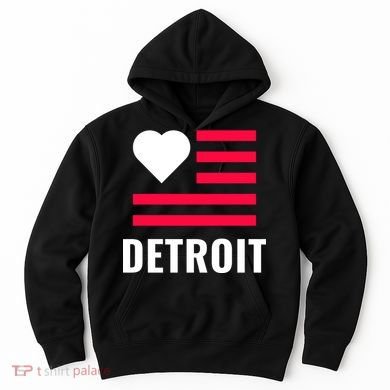 Detroit USA Flag Love Hoodie