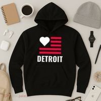 Detroit USA Flag Love Hoodie thumb 3