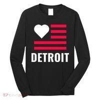 Detroit USA Flag Love Long Sleeve Shirt thumb 0