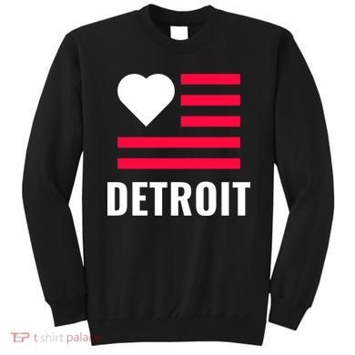 Detroit USA Flag Love Sweatshirt