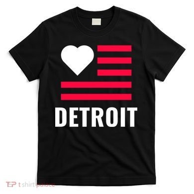 Detroit USA Flag Love T-Shirt
