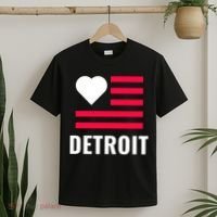 Detroit USA Flag Love T-Shirt thumb 2