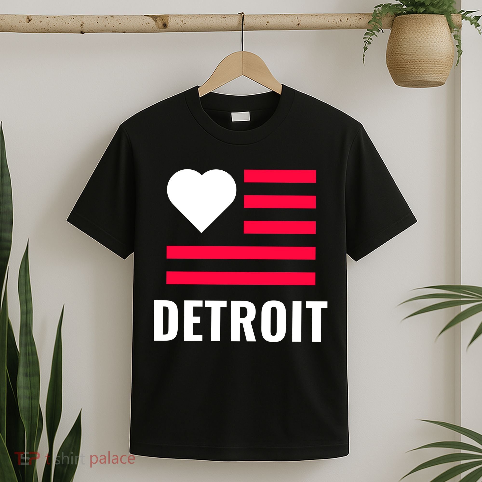 Detroit USA Flag Love T-Shirt