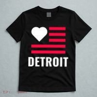 Detroit USA Flag Love T-Shirt thumb 5