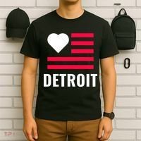 Detroit USA Flag Love T-Shirt thumb 6