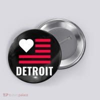 Detroit USA Flag Love Button thumb 0