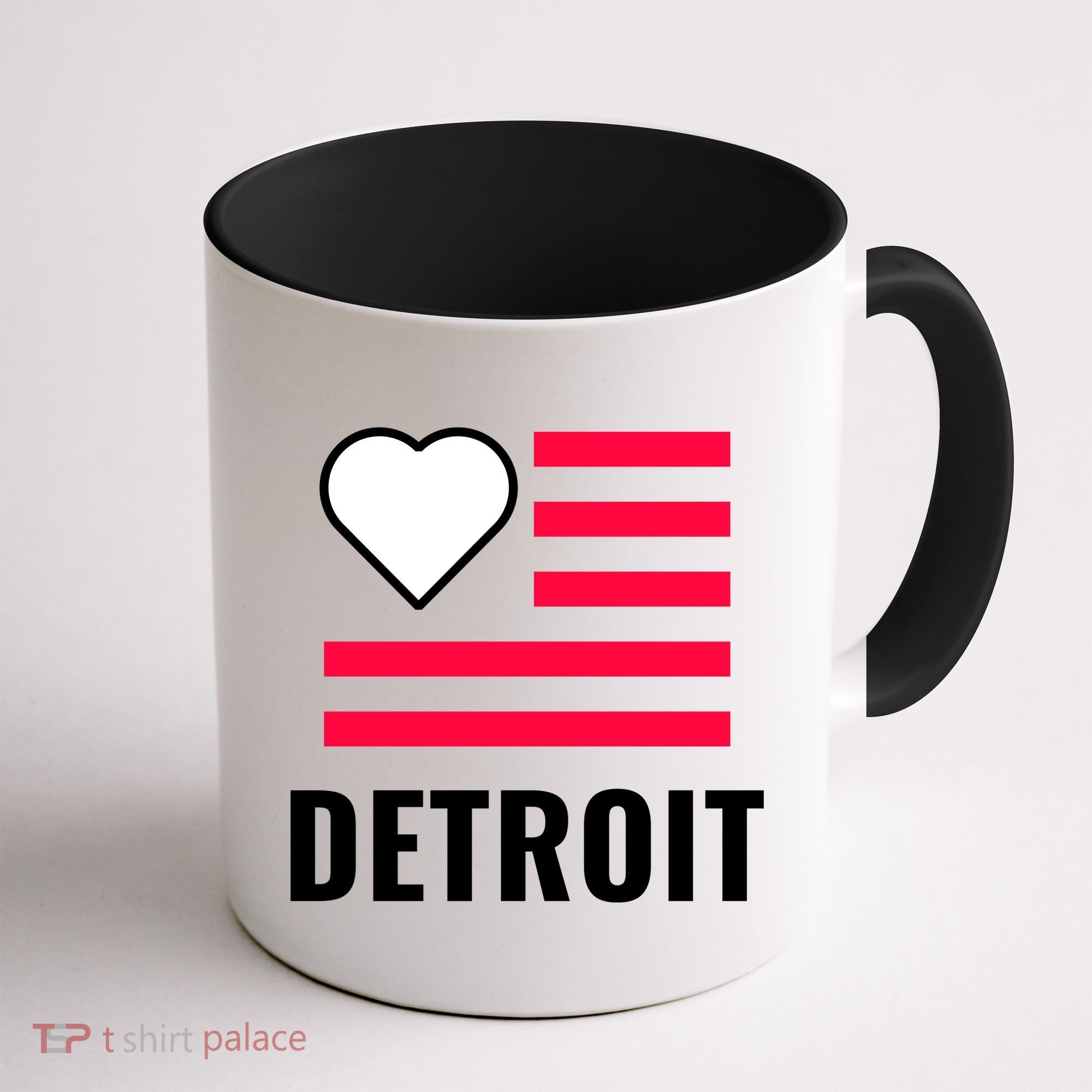 Detroit USA Flag Love Coffee Mug