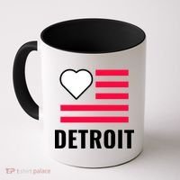 Detroit USA Flag Love Coffee Mug thumb 0