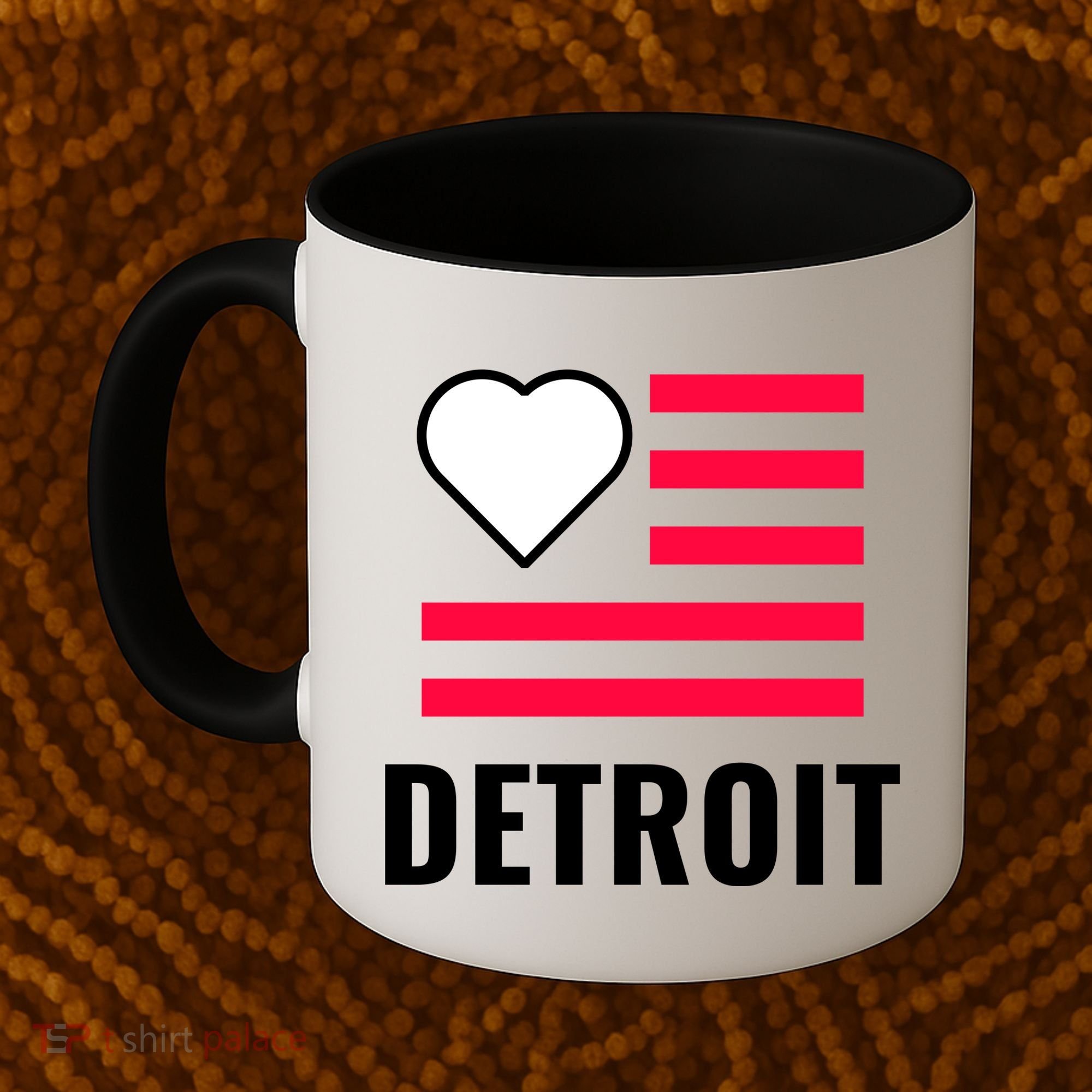 Detroit USA Flag Love Coffee Mug