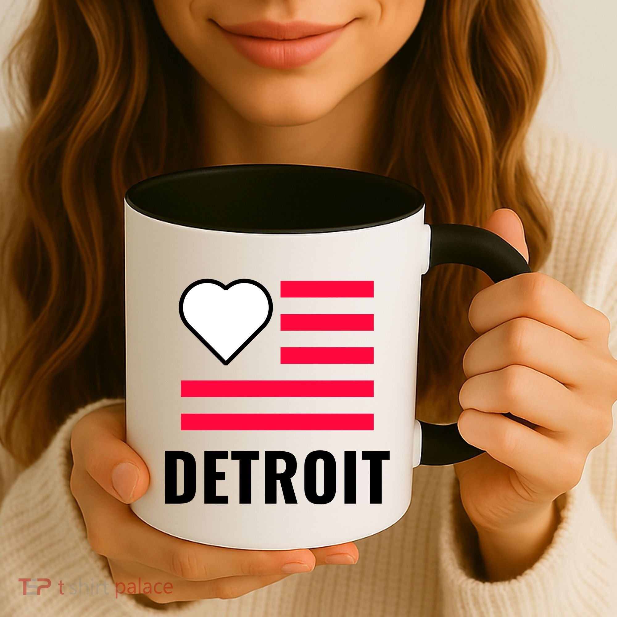 Detroit USA Flag Love Coffee Mug