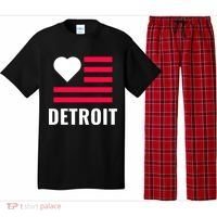 Detroit USA Flag Love Pajama Set thumb 0