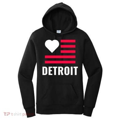 Detroit USA Flag Love Women's Hoodie