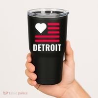 Detroit USA Flag Love Tumbler thumb 2