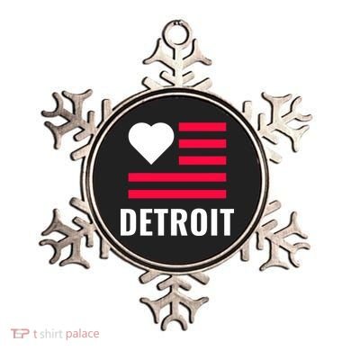 Detroit USA Flag Love Ornament