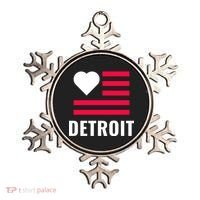 Detroit USA Flag Love Ornament thumb 0