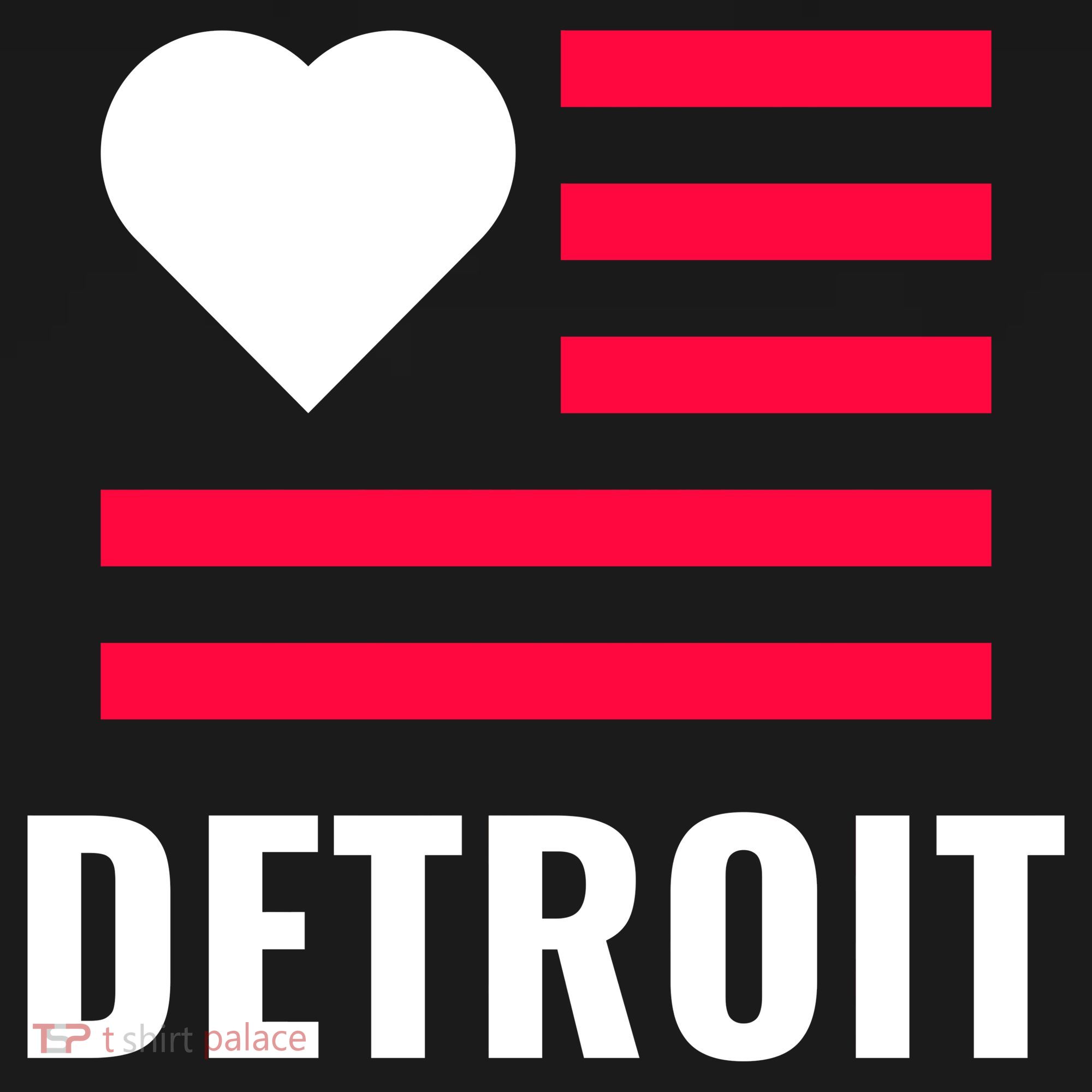 Detroit USA Flag Love Ornament