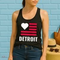 Detroit USA Flag Love Women's Tank Top thumb 2