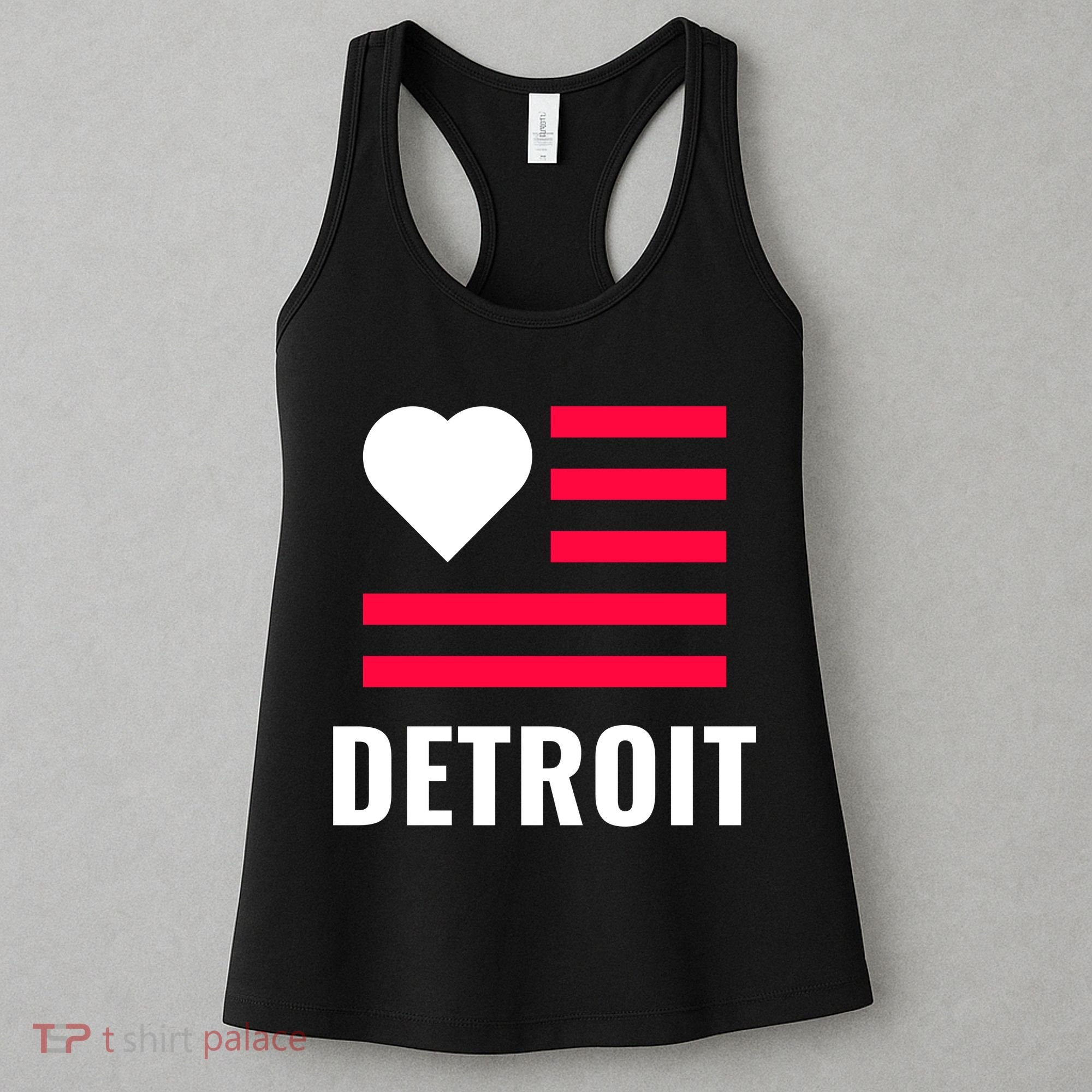 Detroit USA Flag Love Women's Tank Top