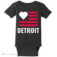 Detroit USA Flag Love Baby Bodysuit thumb 0