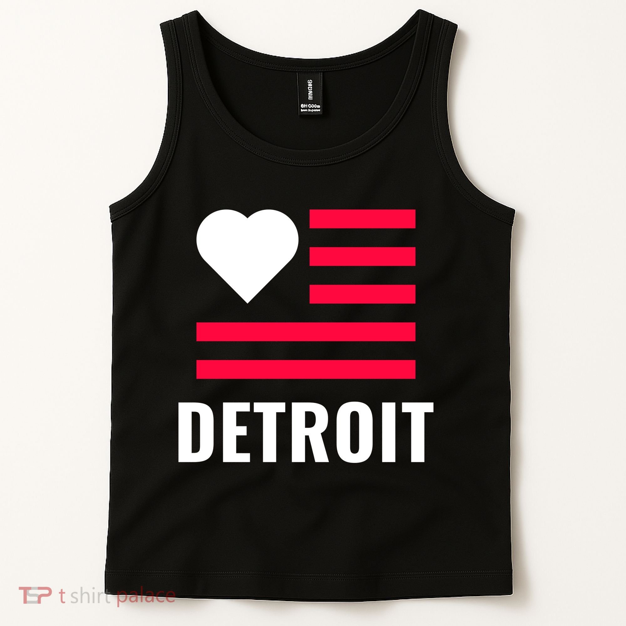 Detroit USA Flag Love Tank Top