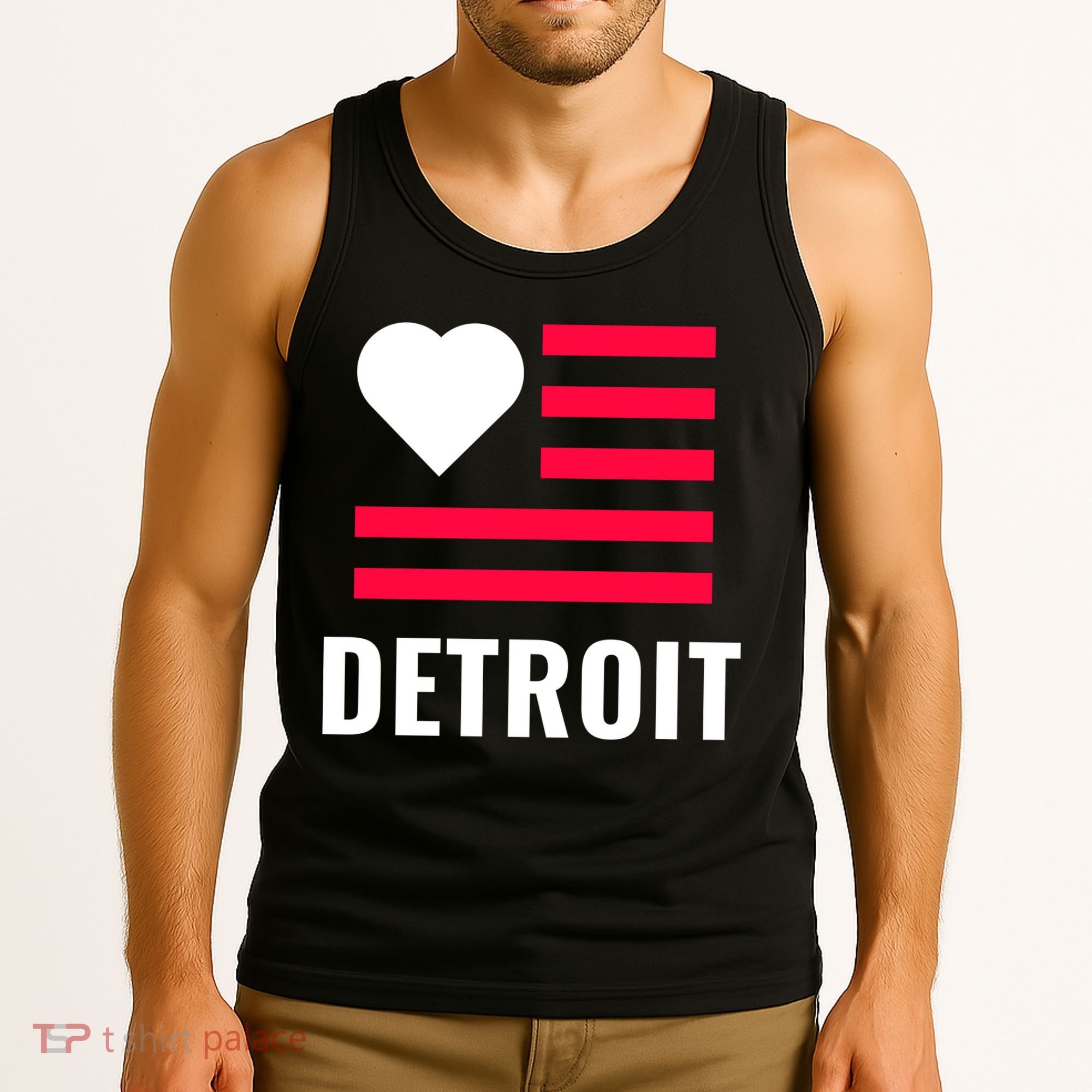 Detroit USA Flag Love Tank Top