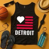 Detroit USA Flag Love Tank Top thumb 4