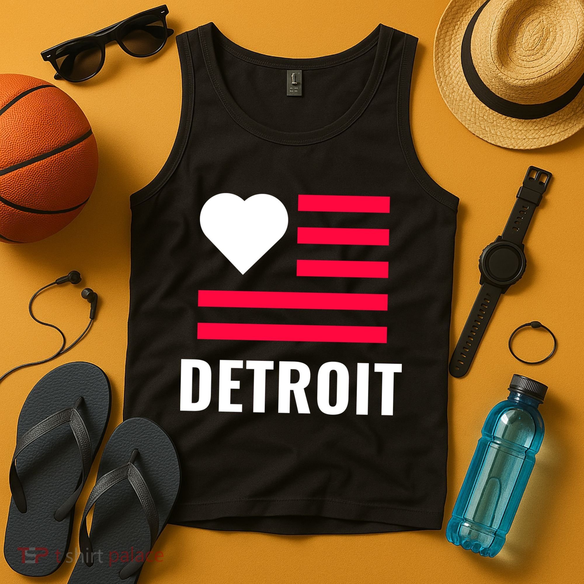 Detroit USA Flag Love Tank Top