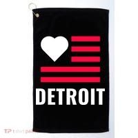 Detroit USA Flag Love Golf Towel thumb 0