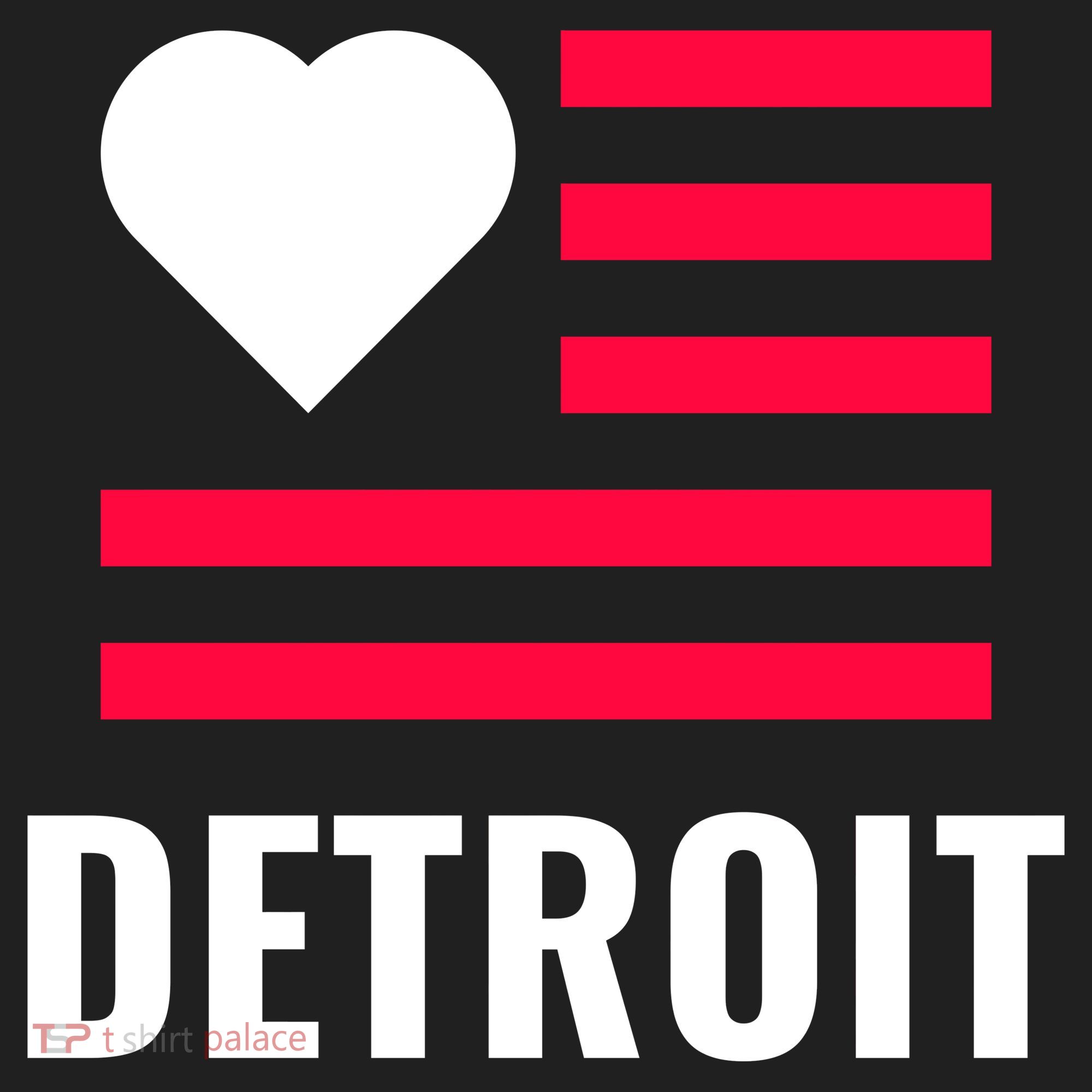 Detroit USA Flag Love Golf Towel