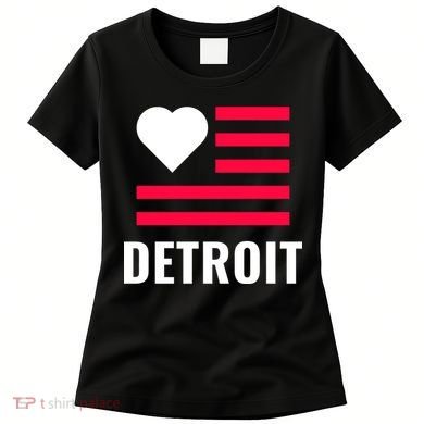 Detroit USA Flag Love Women's T-Shirt