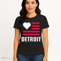 Detroit USA Flag Love Women's T-Shirt thumb 4
