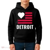 Detroit USA Flag Love Kids Hoodie thumb 4