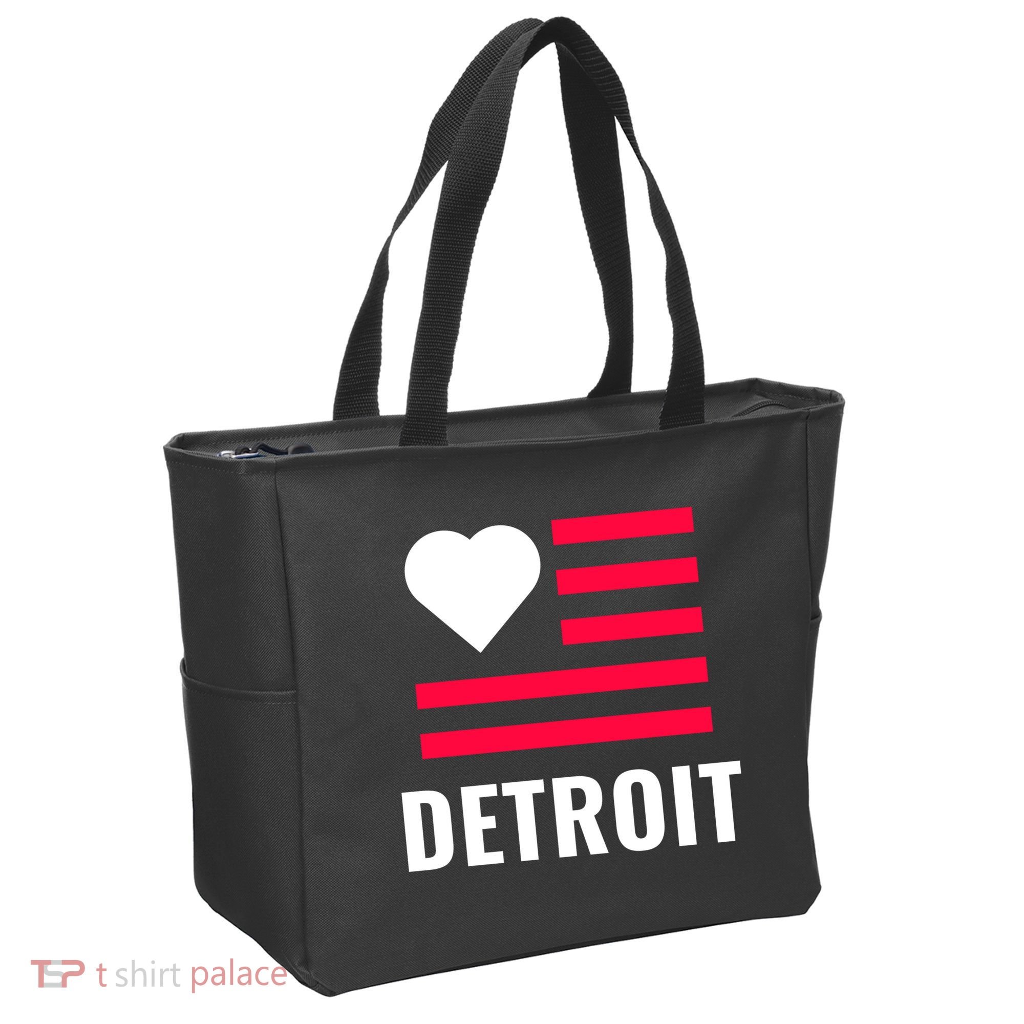 Detroit USA Flag Love Tote Bag