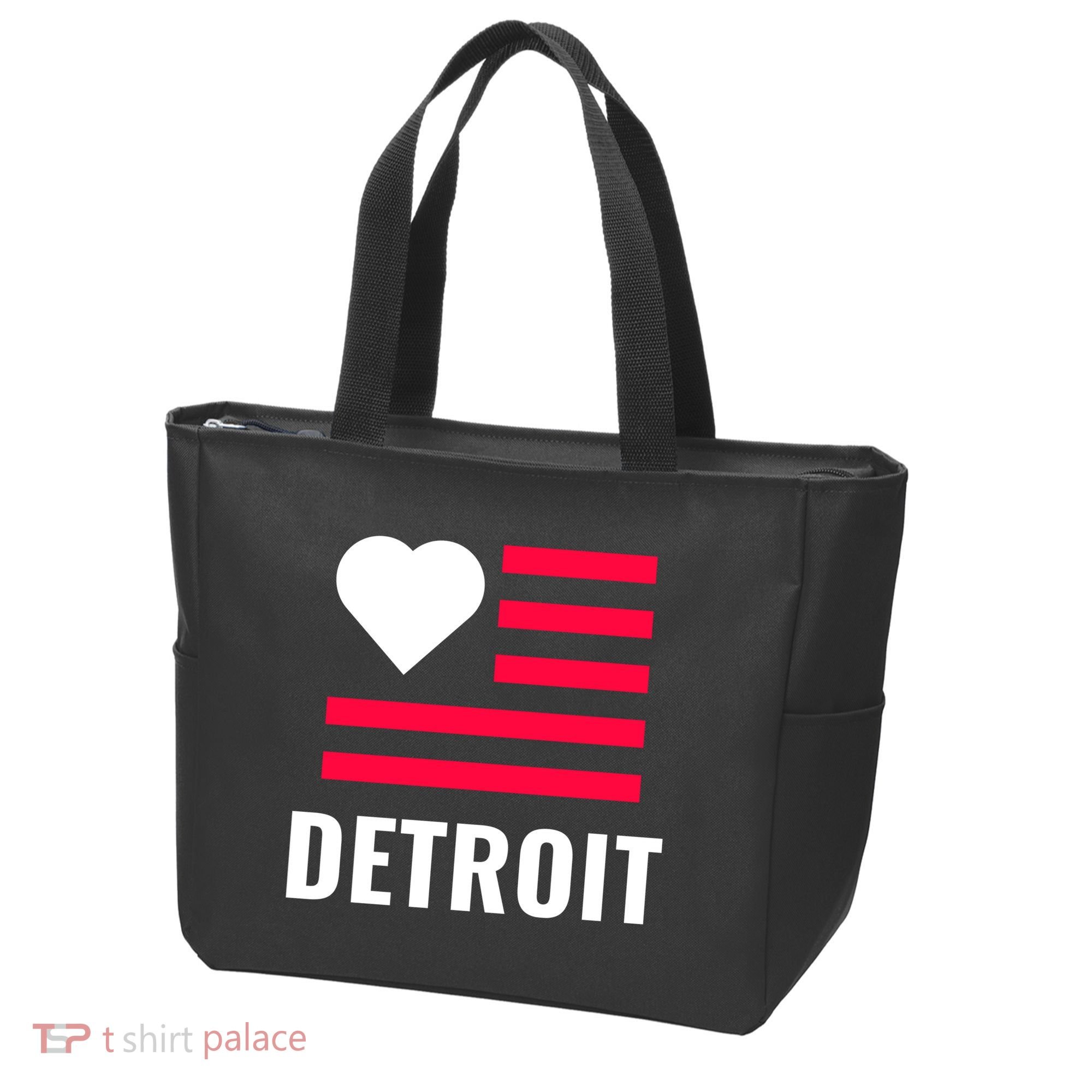 Detroit USA Flag Love Tote Bag