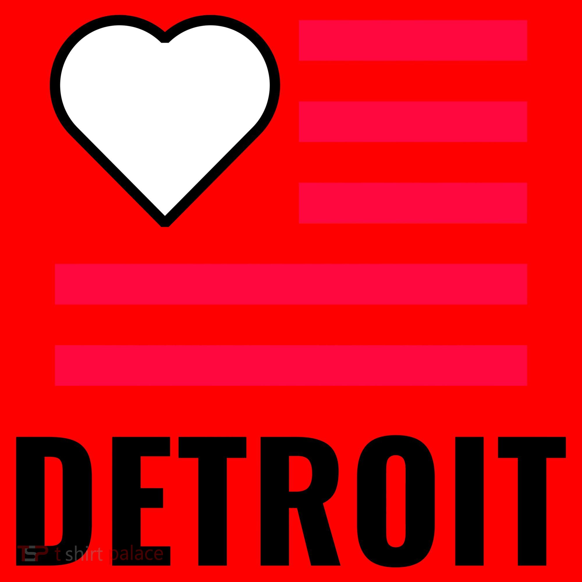 Detroit USA Flag Love Santa Hat