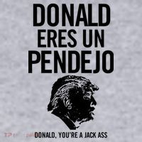 Donald Eres Un Pendejo Jack Ass Women's Racerback Cropped Tank thumb 2