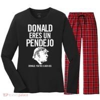 Donald Eres Un Pendejo Jack Ass Women's Long Sleeve Flannel Pajama Set  thumb 0