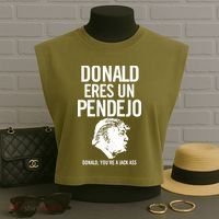 Donald Eres Un Pendejo Jack Ass Garment-Dyed Women's Muscle Tee thumb 3