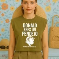 Donald Eres Un Pendejo Jack Ass Garment-Dyed Women's Muscle Tee thumb 4