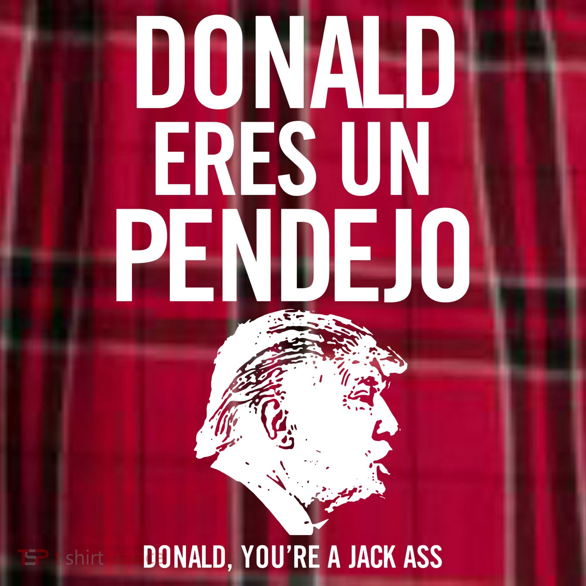 Donald Eres Un Pendejo Jack Ass Men's Flannel Plaid Pajama Pants