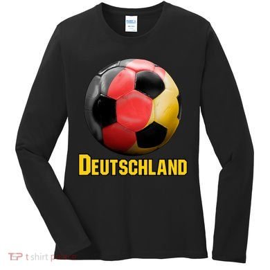 Deutschland German Flag Germany Soccer Style Women's Long Sleeve Shirt