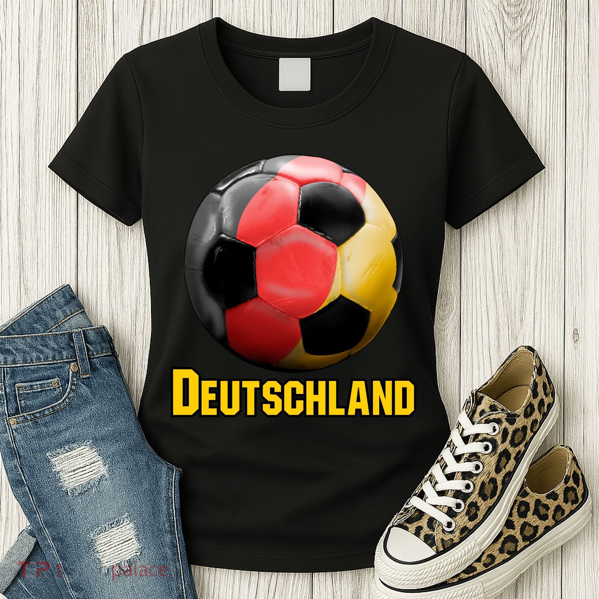 Deutschland German Flag Germany Soccer Style Women's T-Shirt
