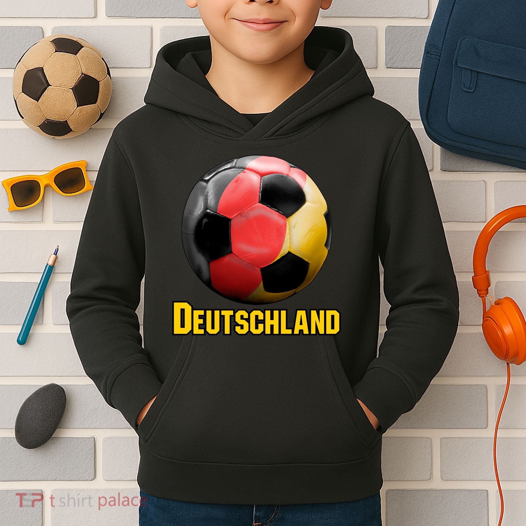 Deutschland German Flag Germany Soccer Style Kids Hoodie