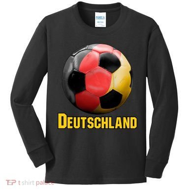 Deutschland German Flag Germany Soccer Style Kids Long Sleeve Shirt