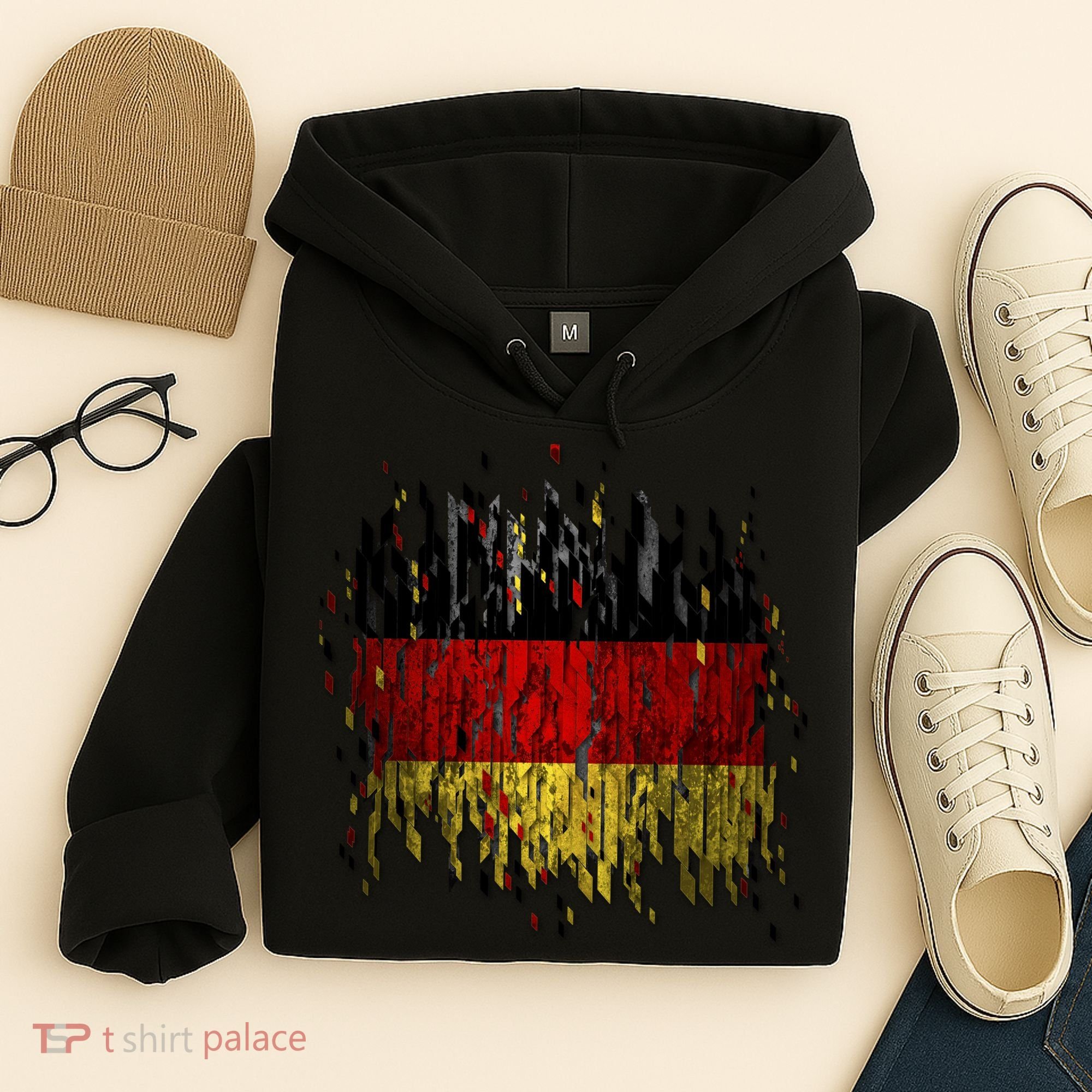 Deutschland Germany Torn German Flag Hoodie
