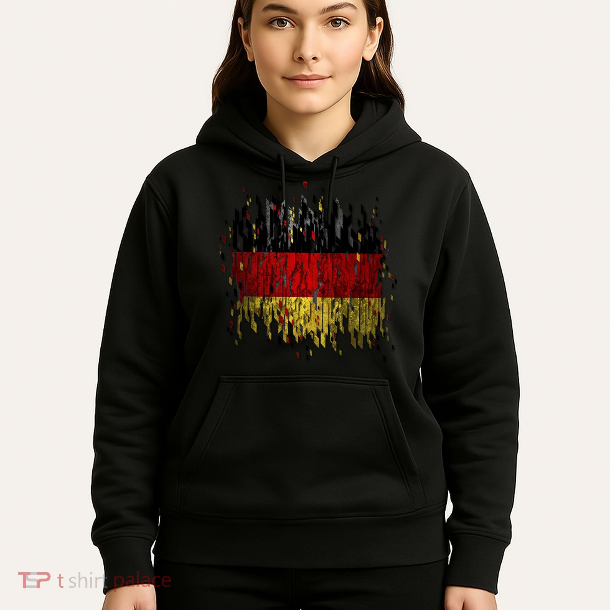 Deutschland Germany Torn German Flag Hoodie