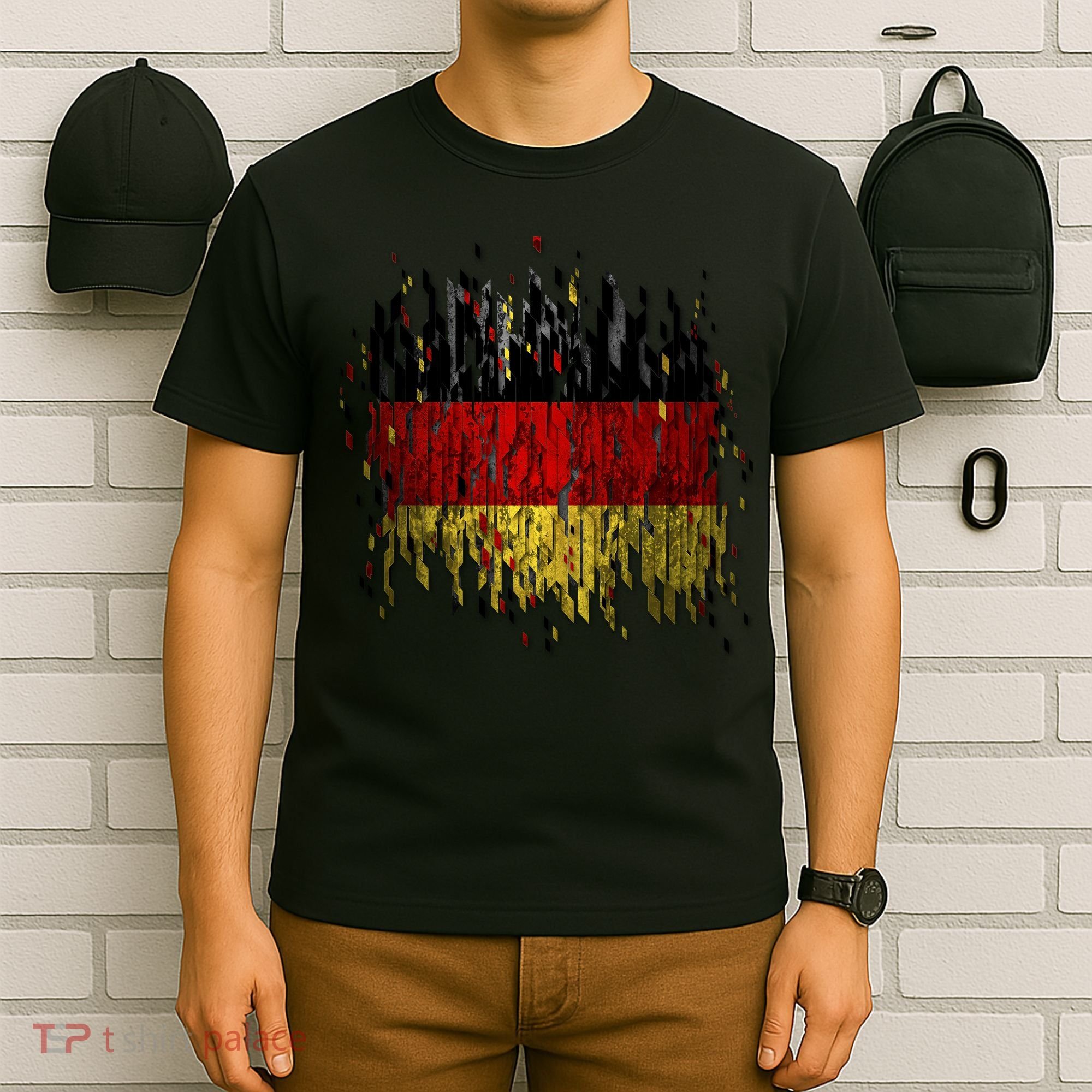 Deutschland Germany Torn German Flag T-Shirt