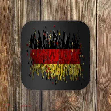 Deutschland Germany Torn German Flag Coaster