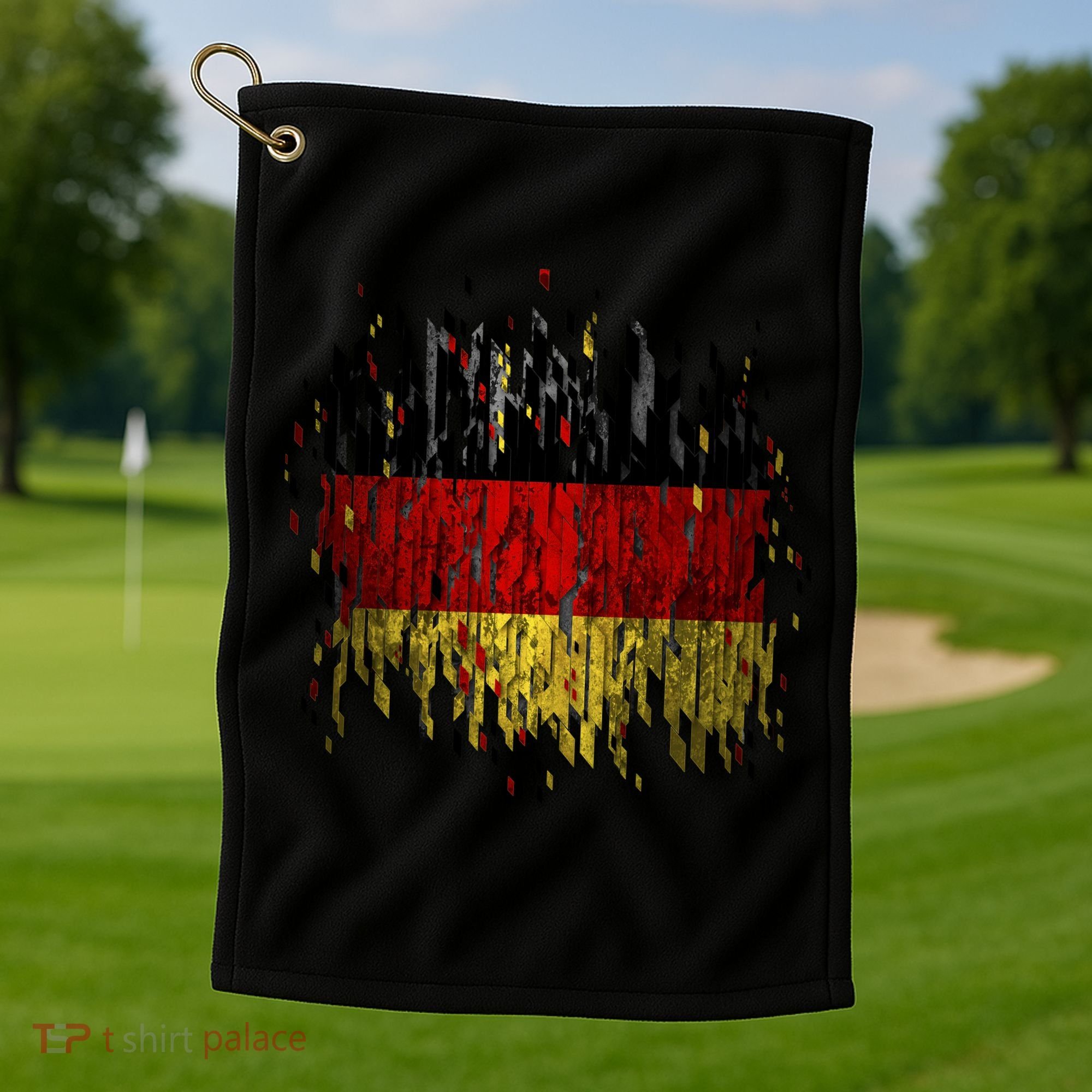 Deutschland Germany Torn German Flag Golf Towel
