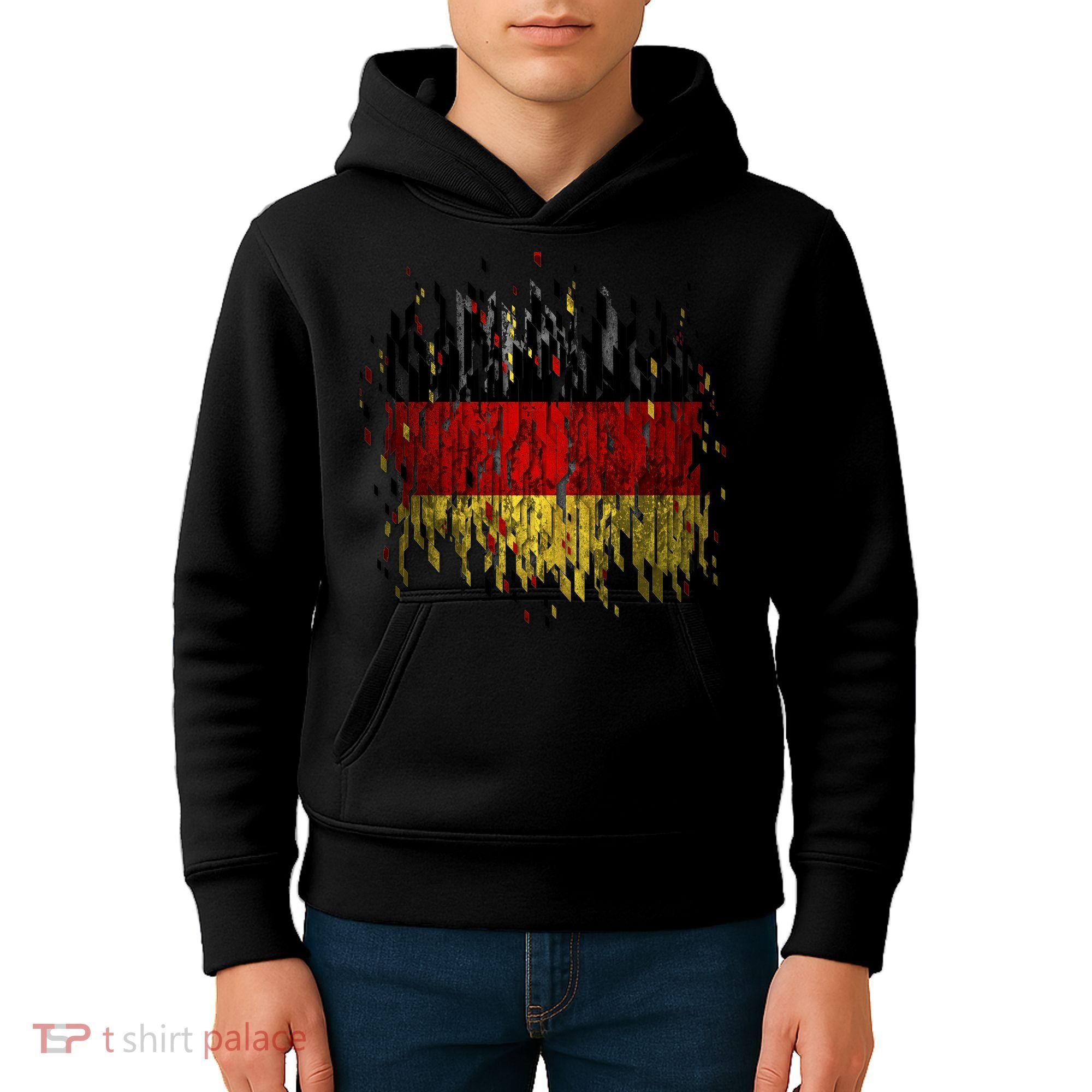 Deutschland Germany Torn German Flag Kids Hoodie
